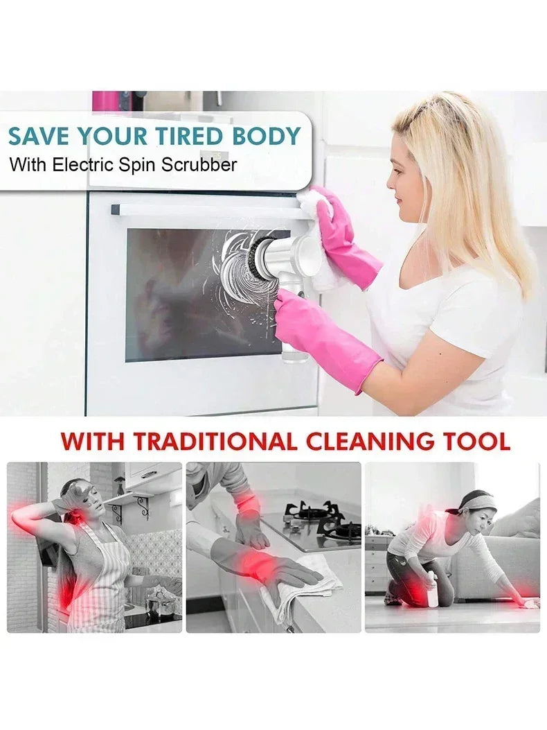 Cordless Electric Cleaning Spin Scrubber