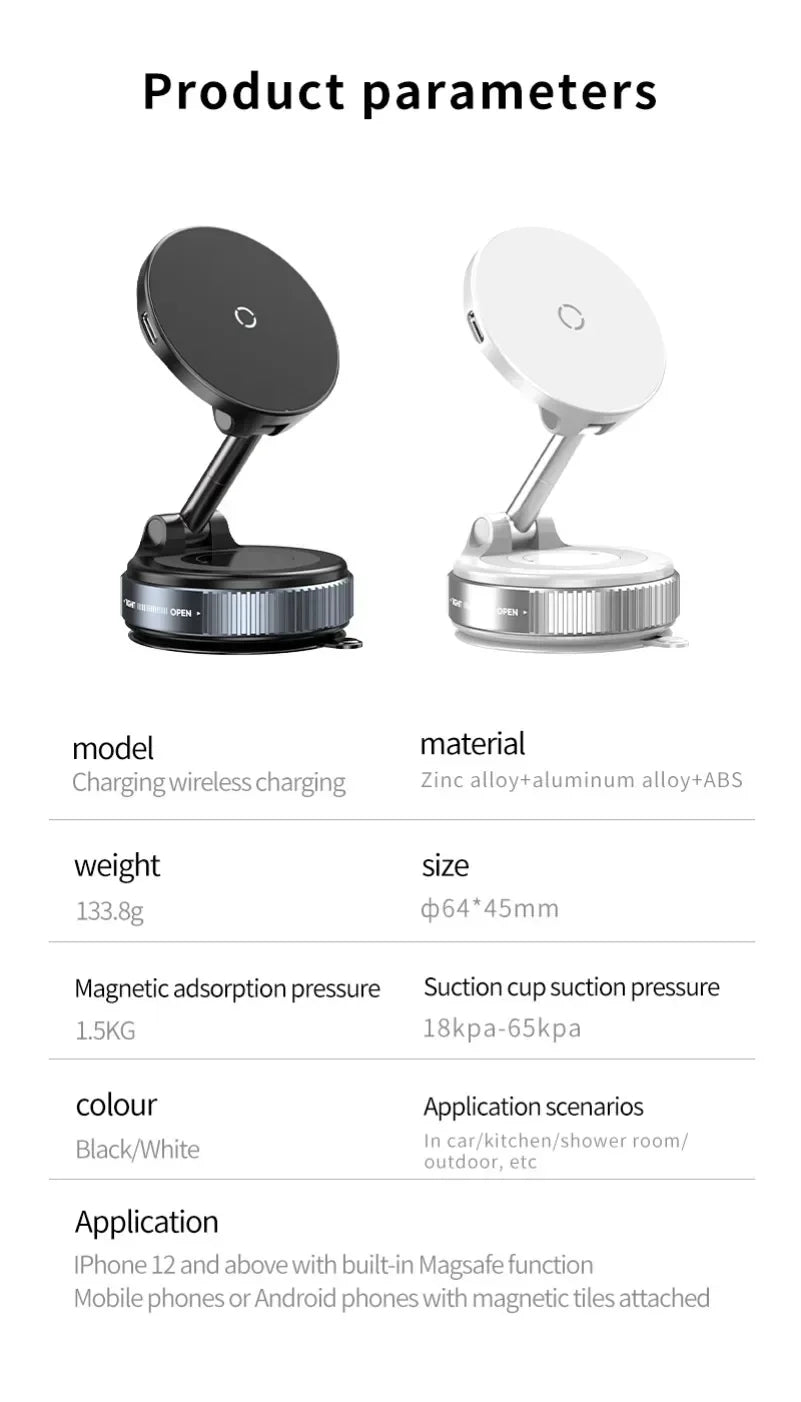 360° Magnetic Wireless Car Charger for iPhone 12-17