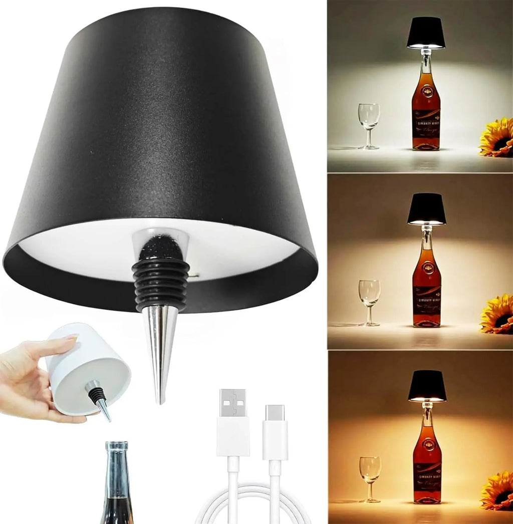 Lámpara de mesa inalámbrica con forma de botella