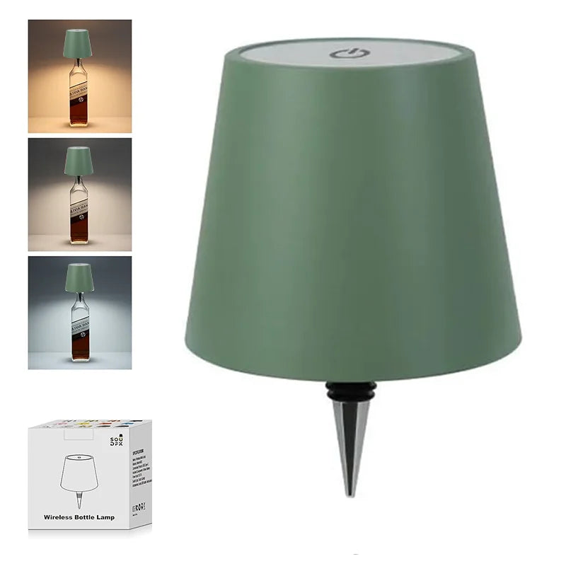 Lámpara de mesa inalámbrica con forma de botella