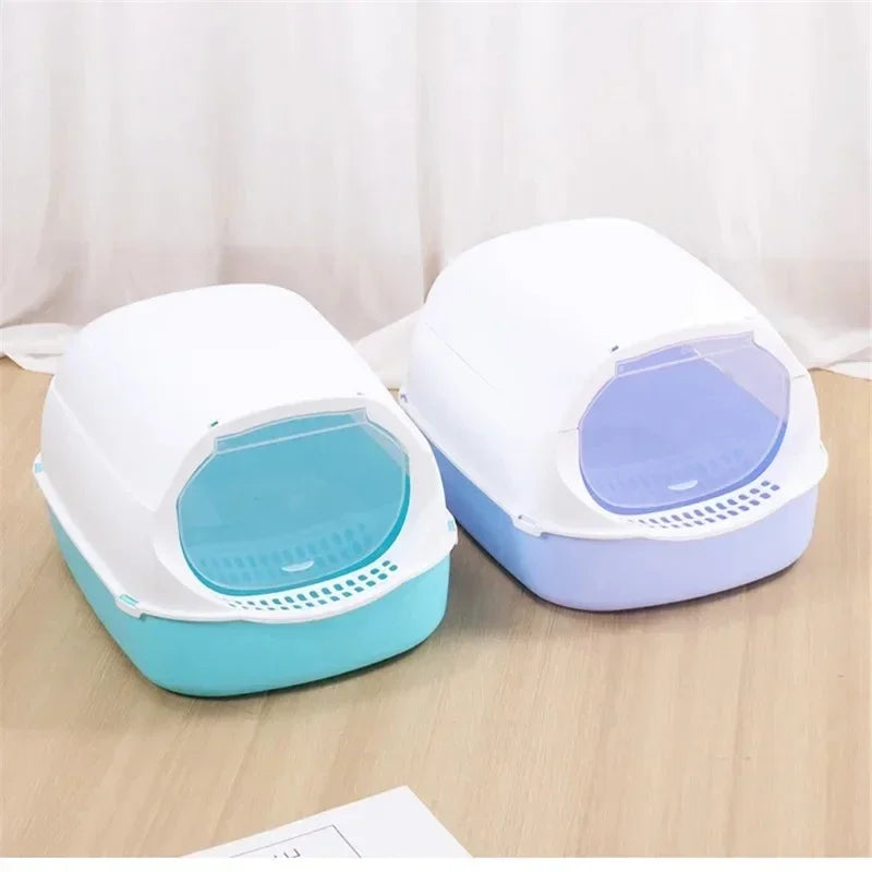 Semi-Enclosed Cat Litter Box