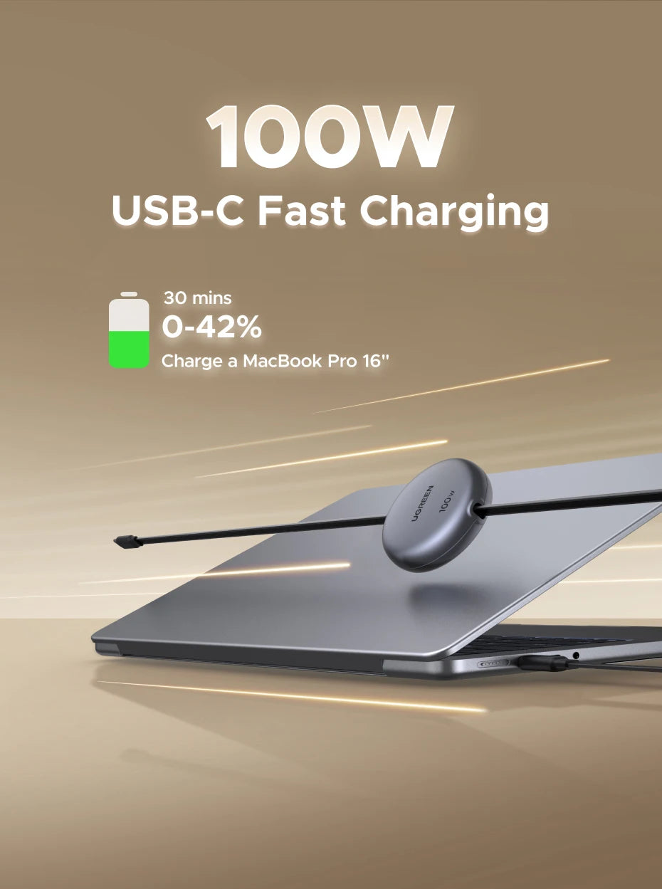 Cable USB-C retráctil de carga rápida
