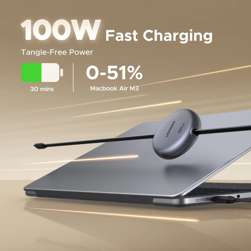 Cable USB-C retráctil de carga rápida