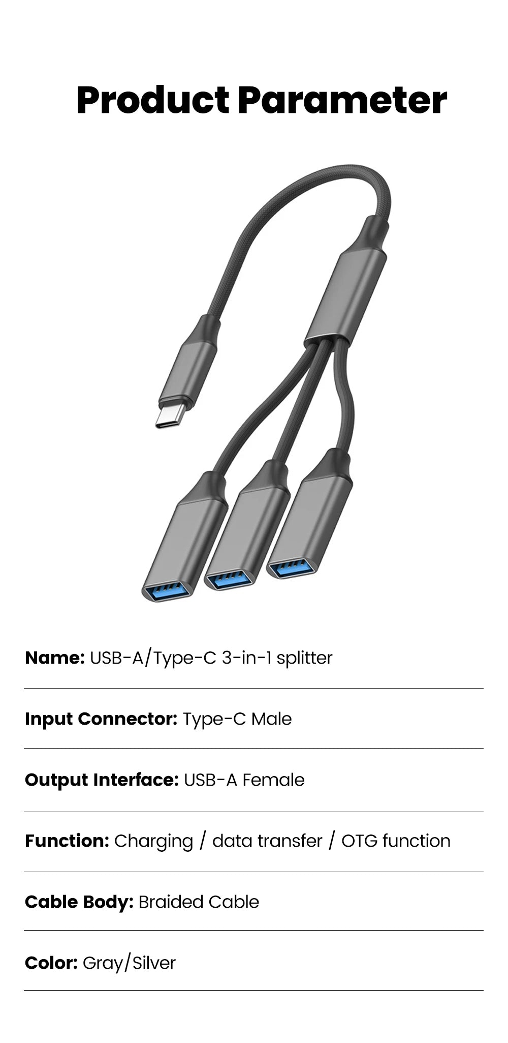 3-in-1 USB Type-C Hub Adapter