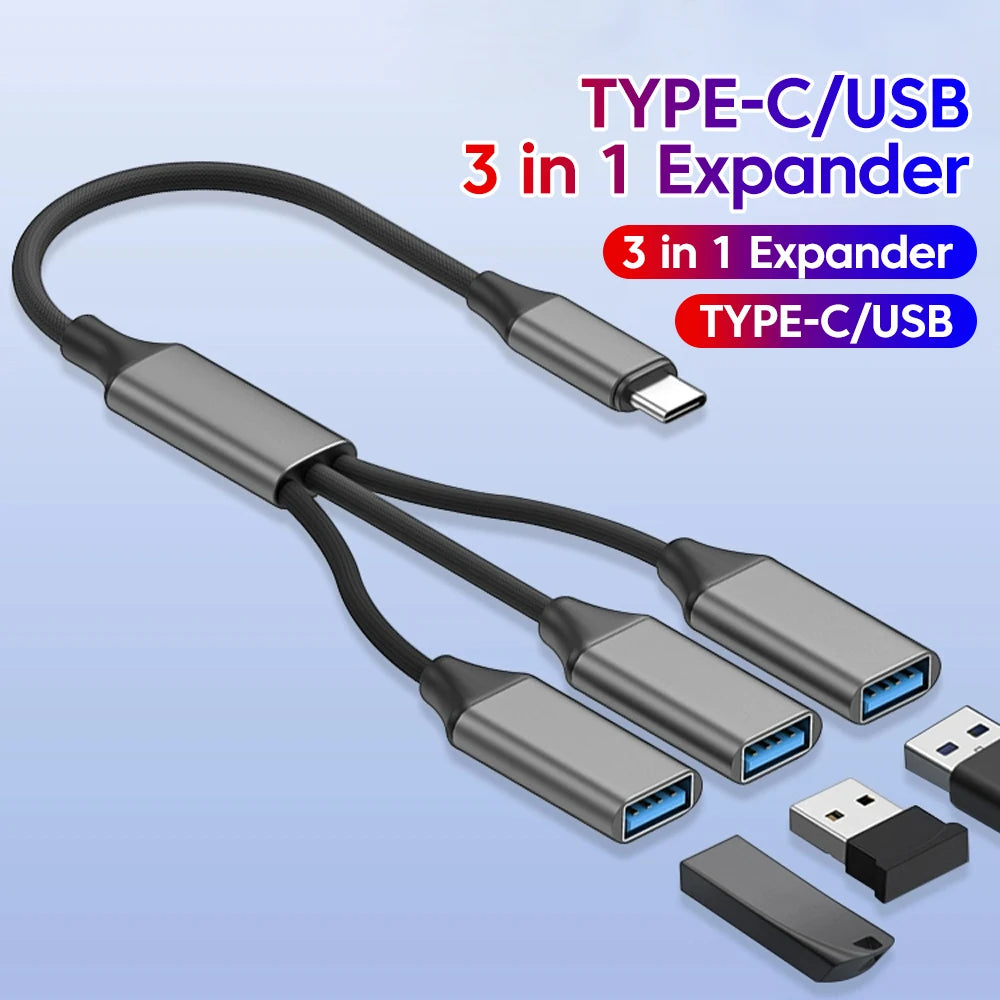 3-in-1 USB Type-C Hub Adapter