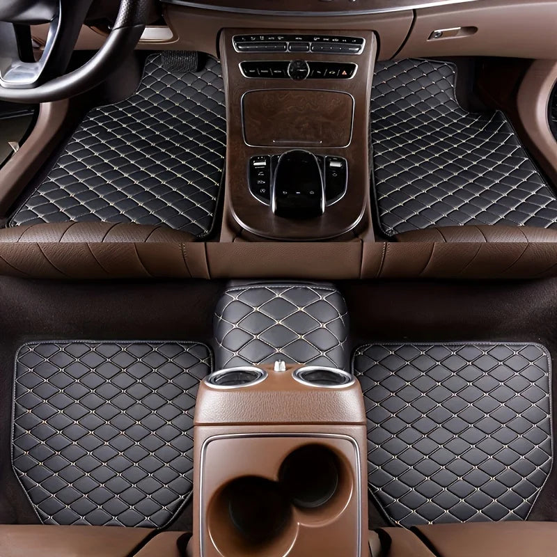 Alfombrillas de coche de cuero sintético impermeables