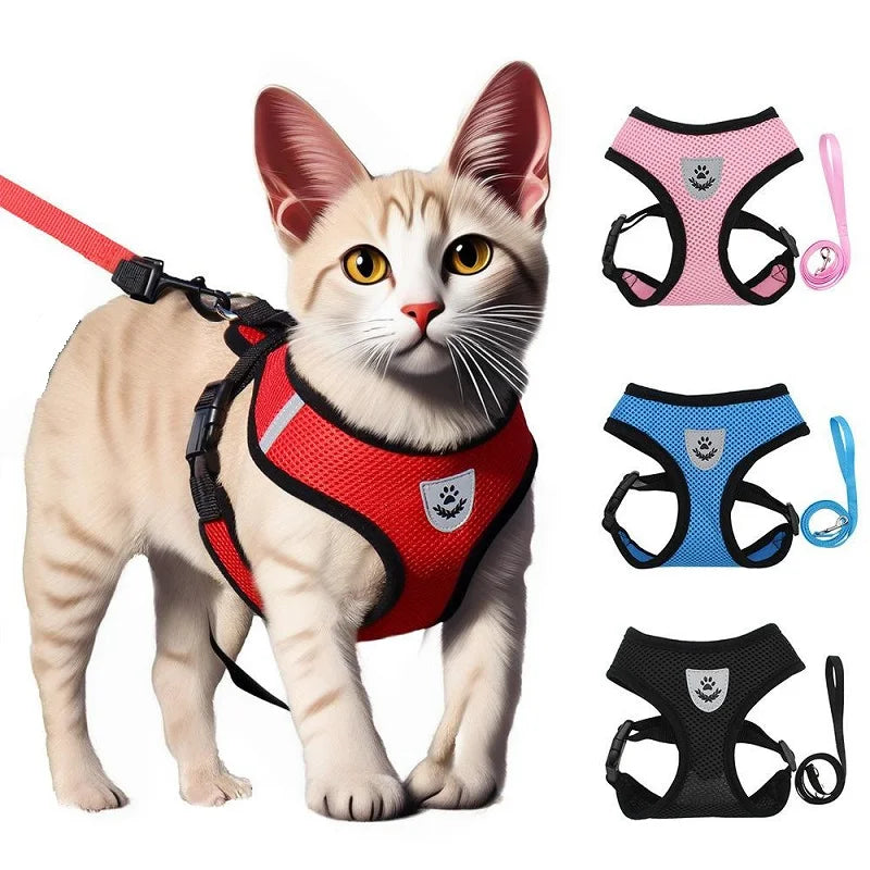 Soft Kitten Harness & Leash – No More Escapes, Just Safe Adventures!