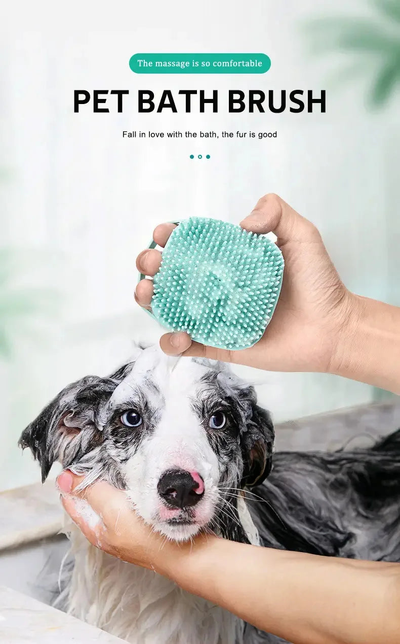 Ultra-Soft Dog & Cat Bath Brush – Removes Dirt & Soothes Skin