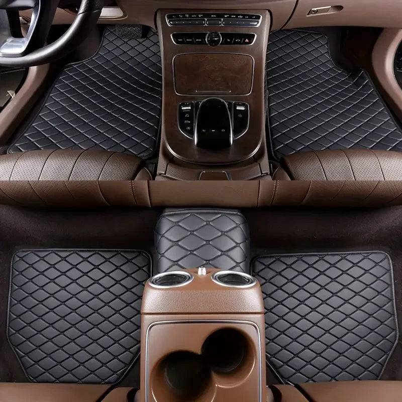 Alfombrillas de coche de cuero sintético impermeables