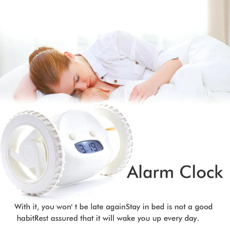 Robot Alarm Clock On Wheels – Perfect for Heavy Sleepers & Kids