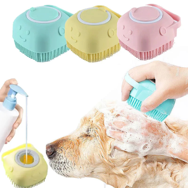 Ultra-Soft Dog & Cat Bath Brush – Removes Dirt & Soothes Skin