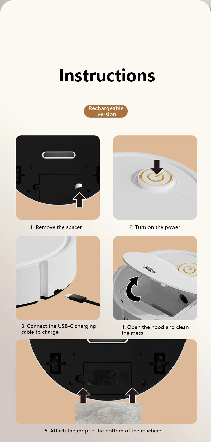 USB Rechargeable Mini Floor Sweeper