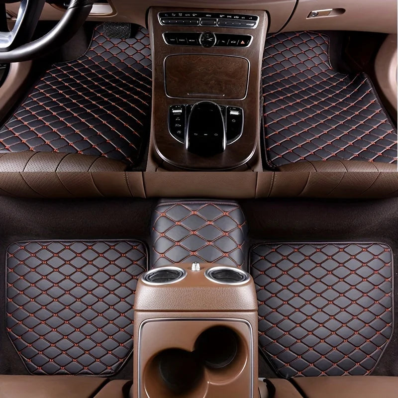 Alfombrillas de coche de cuero sintético impermeables