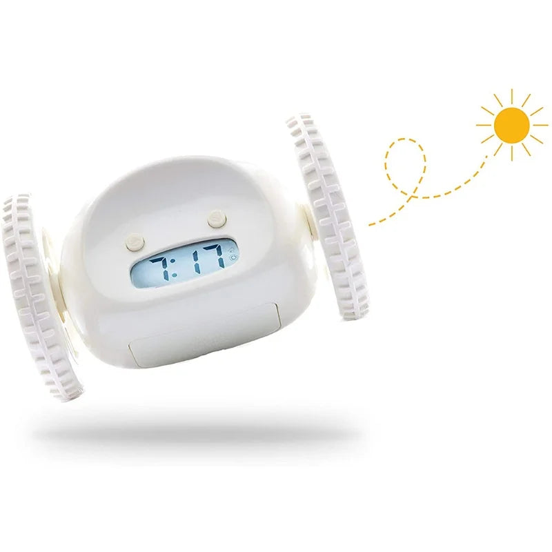 Robot Alarm Clock On Wheels – Perfect for Heavy Sleepers & Kids
