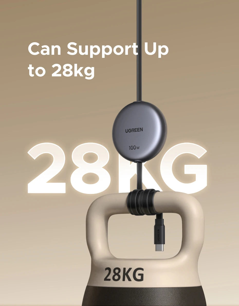Cable USB-C retráctil de carga rápida