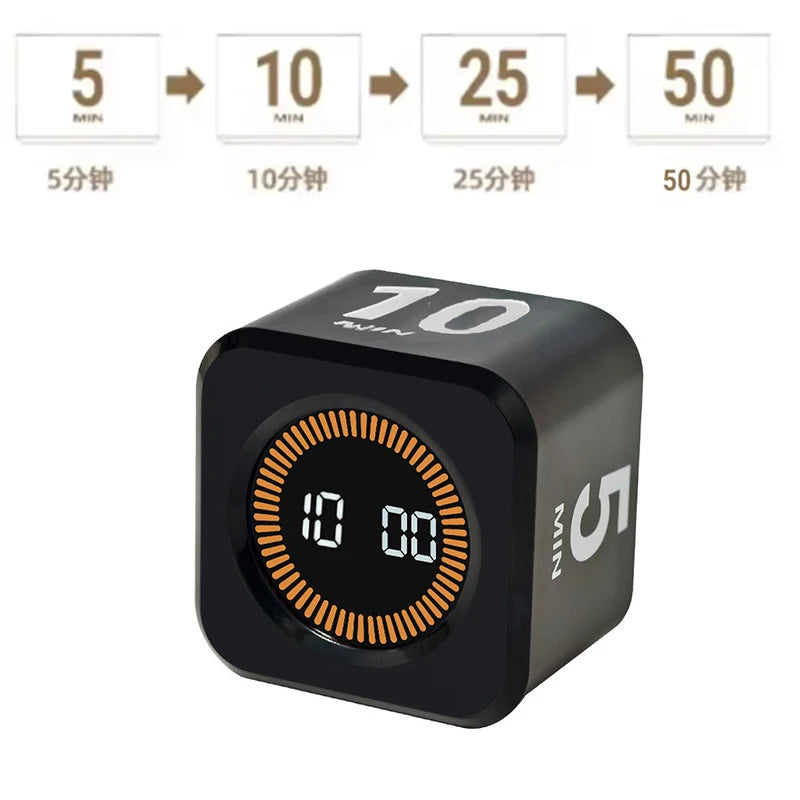 Productivity Cube Timer with Gravity Sensor & LED Display
