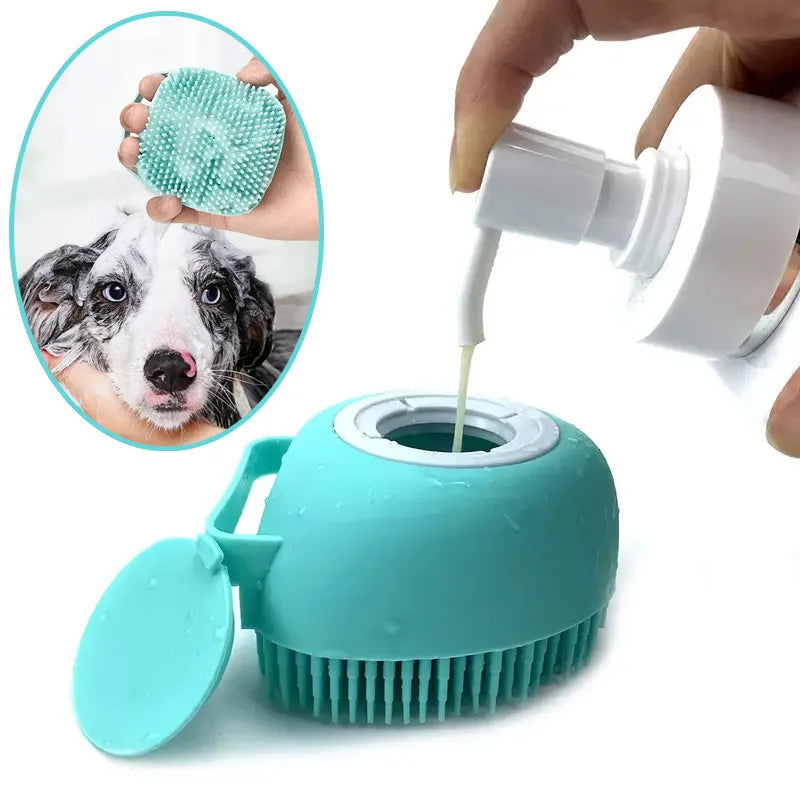 Ultra-Soft Dog & Cat Bath Brush – Removes Dirt & Soothes Skin