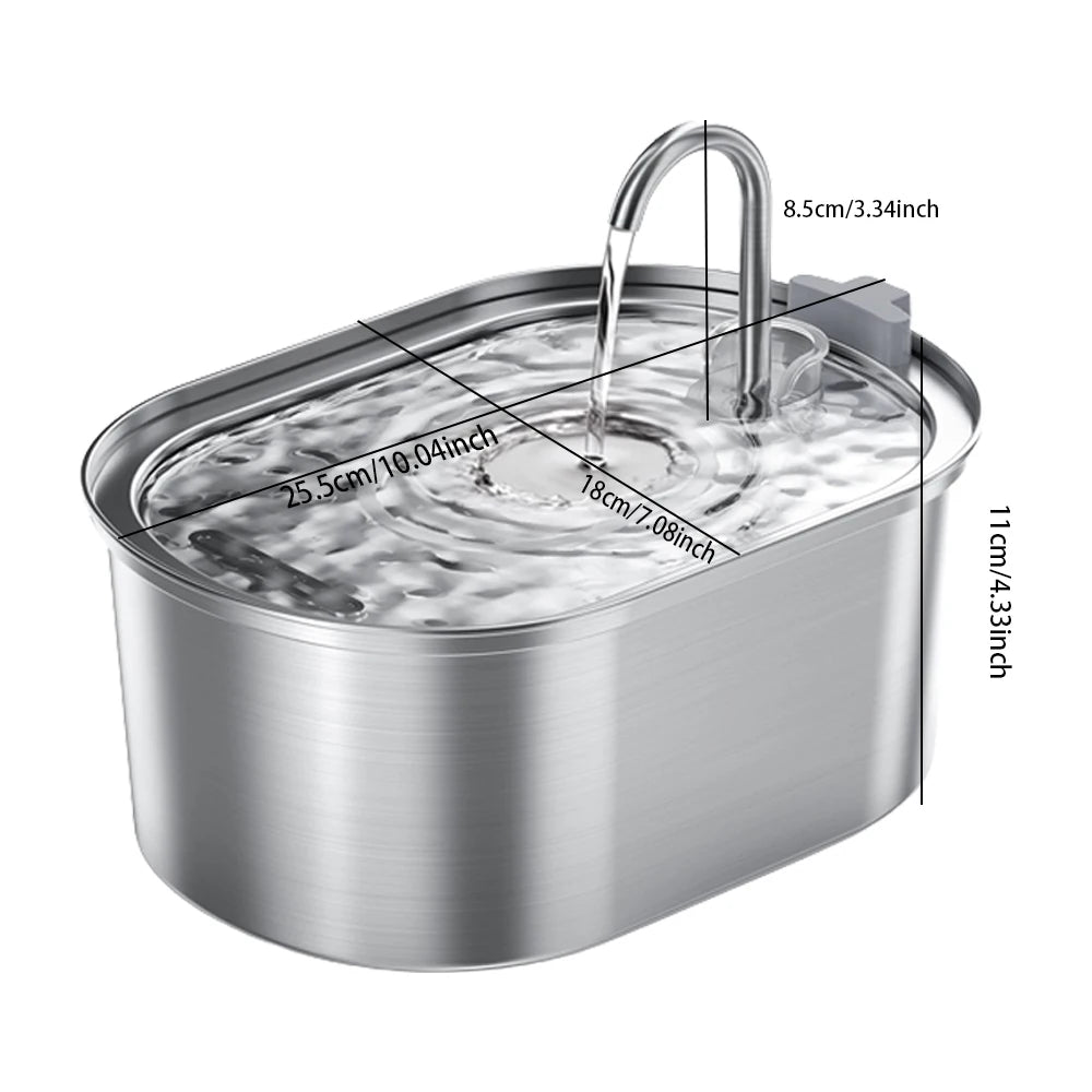 3.2L Stainless Steel Automatic Pet Water Fountain