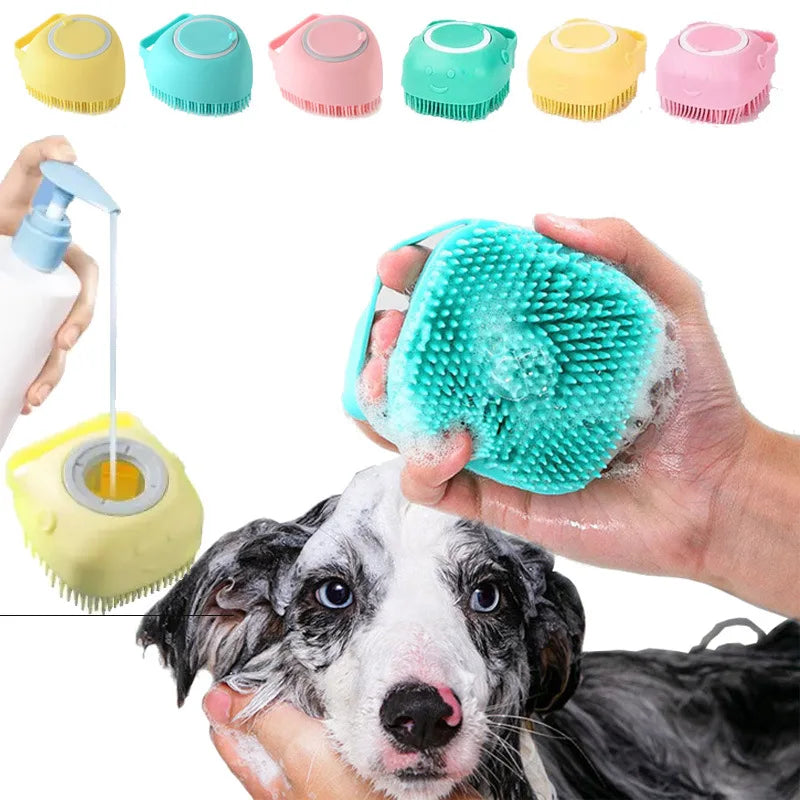Ultra-Soft Dog & Cat Bath Brush – Removes Dirt & Soothes Skin