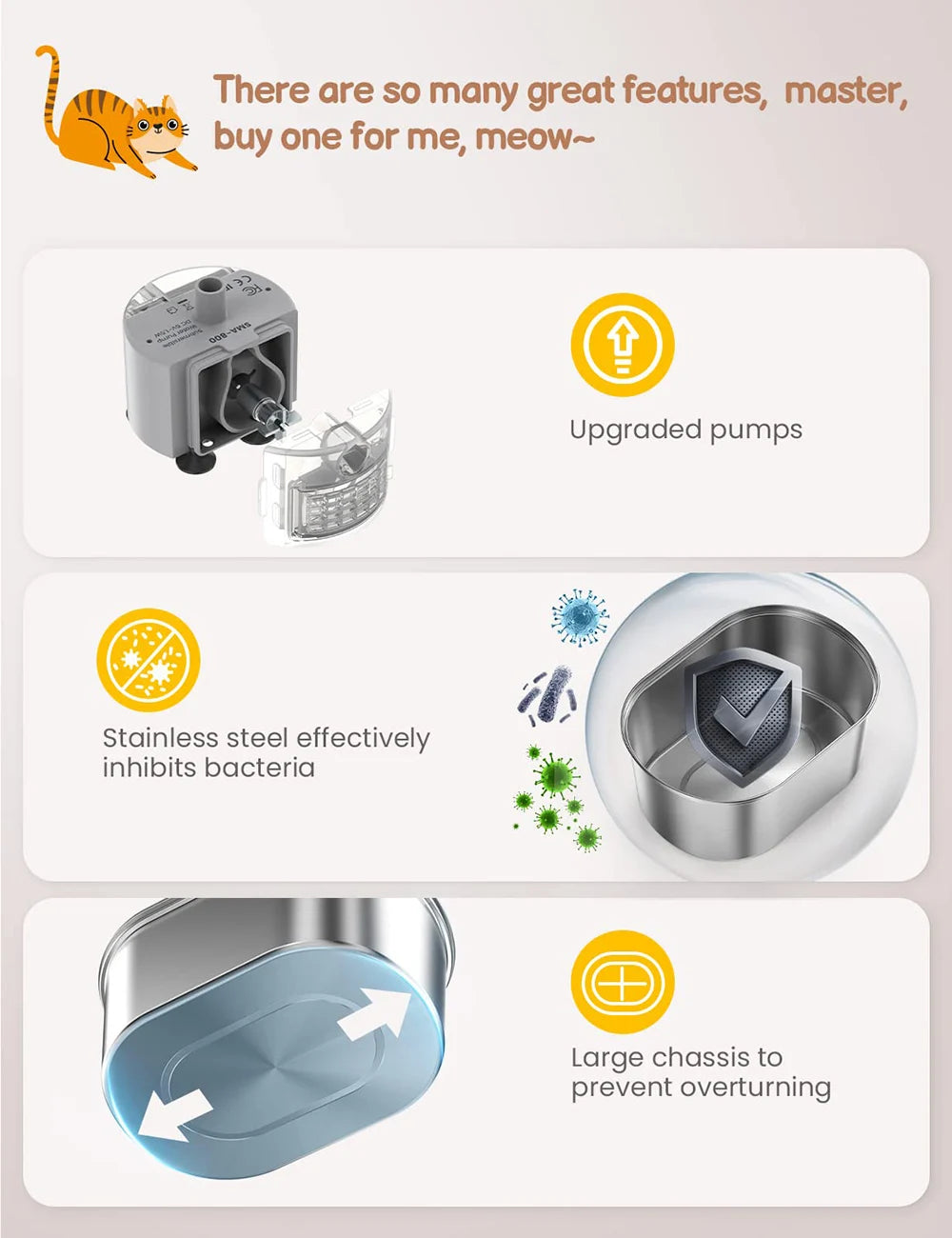 3.2L Stainless Steel Automatic Pet Water Fountain