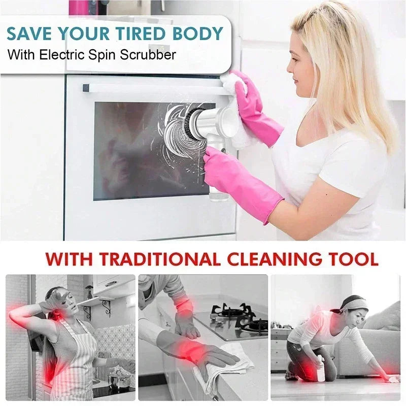 Cordless Electric Cleaning Spin Scrubber
