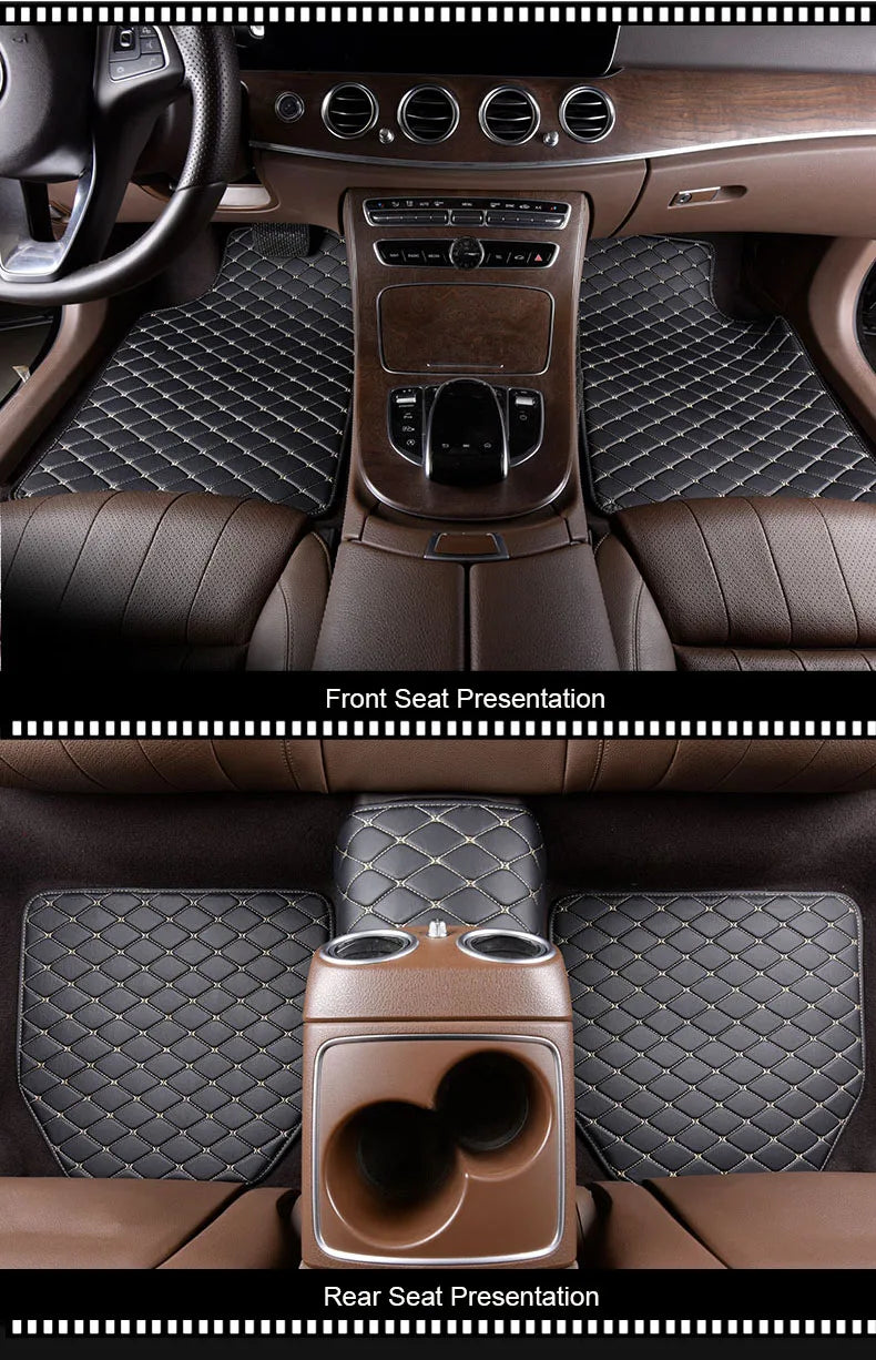 Alfombrillas de coche de cuero sintético impermeables