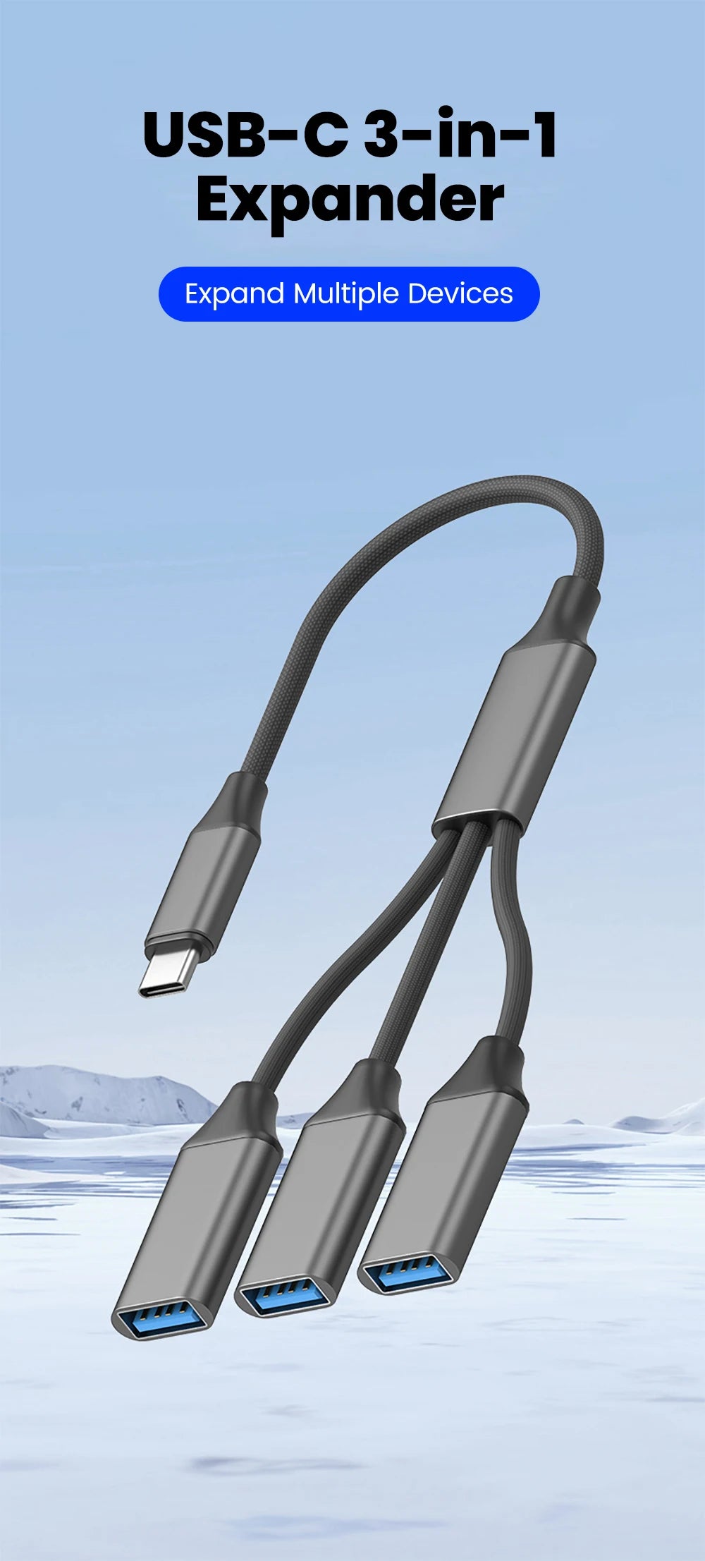 3-in-1 USB Type-C Hub Adapter