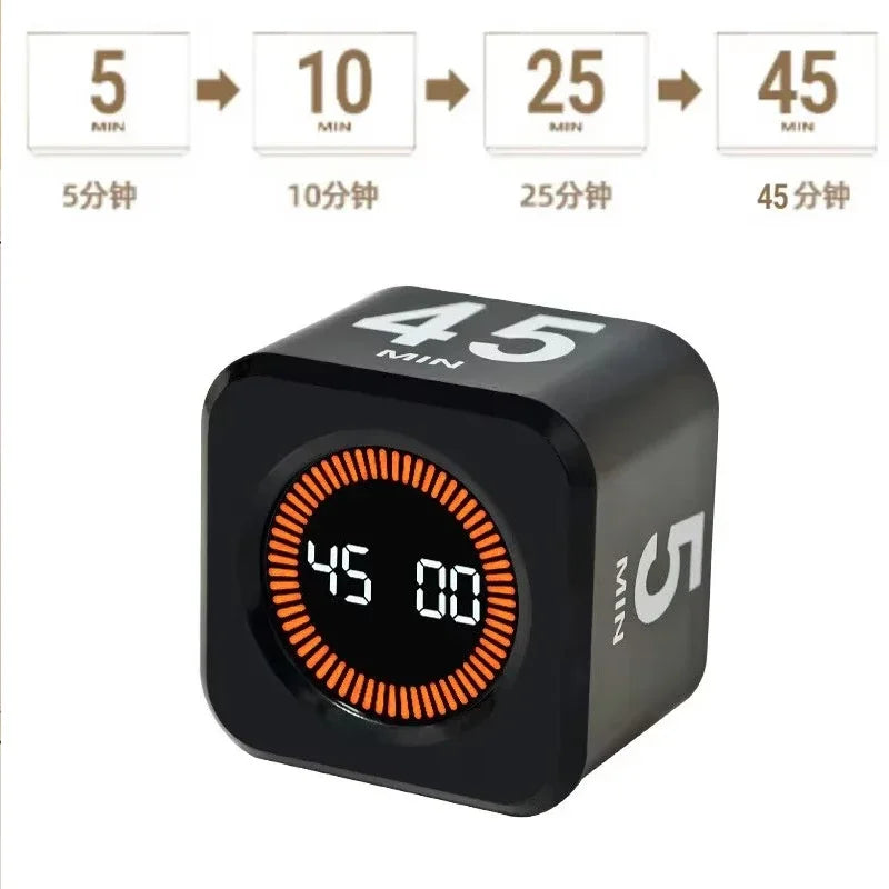 Productivity Cube Timer with Gravity Sensor & LED Display