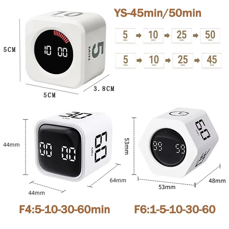 Productivity Cube Timer with Gravity Sensor & LED Display
