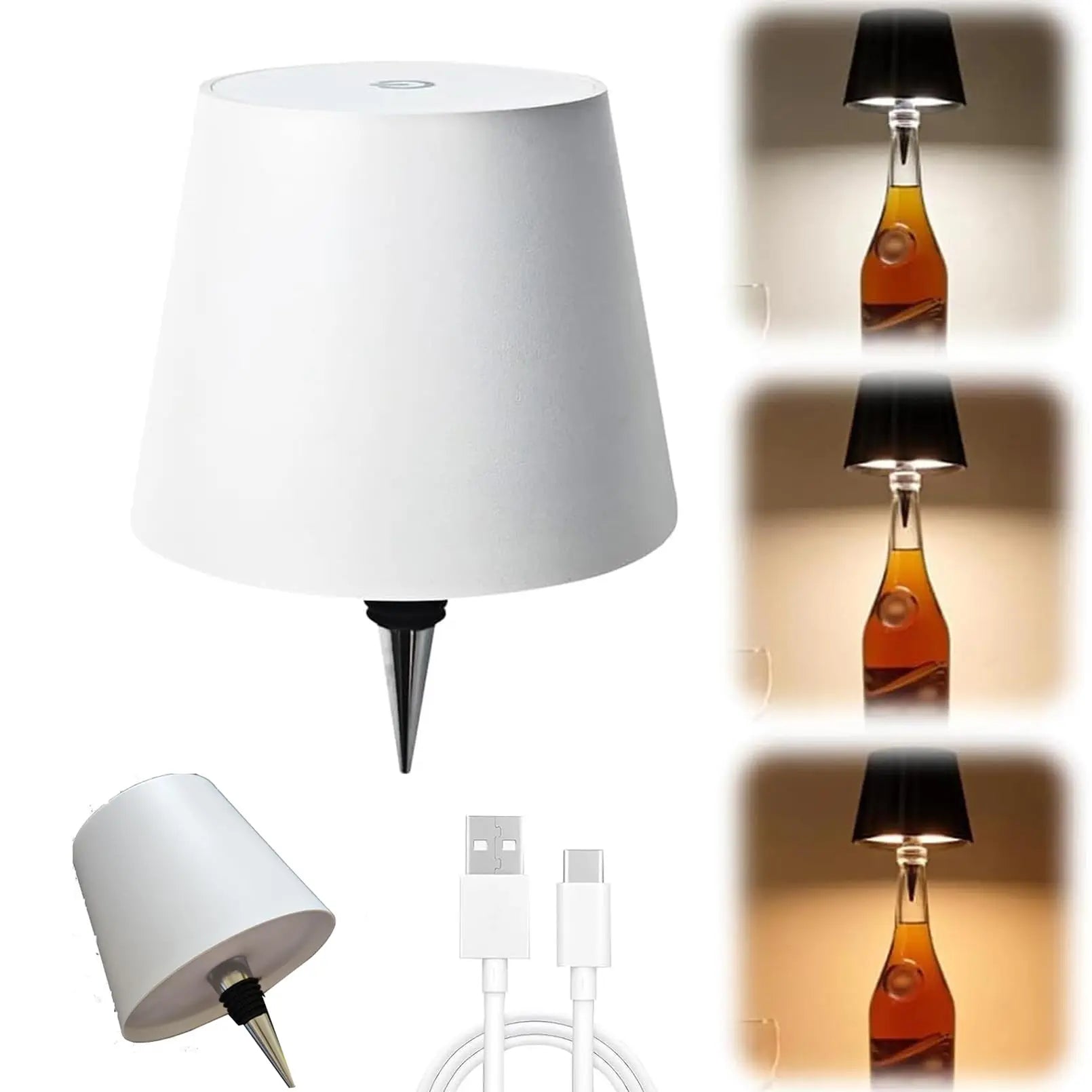 Lámpara de mesa inalámbrica con forma de botella