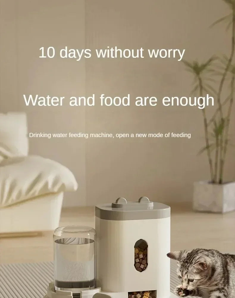 2-in-1 Cat Food with Water Dispenser