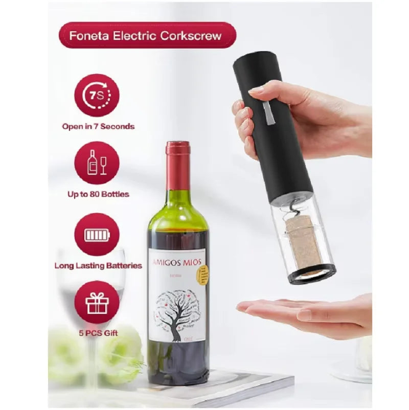 Smart Electric Wine Opener with Foil Cutter