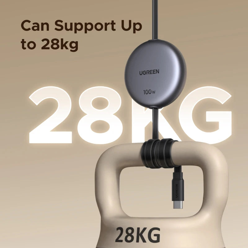 Cable USB-C retráctil de carga rápida