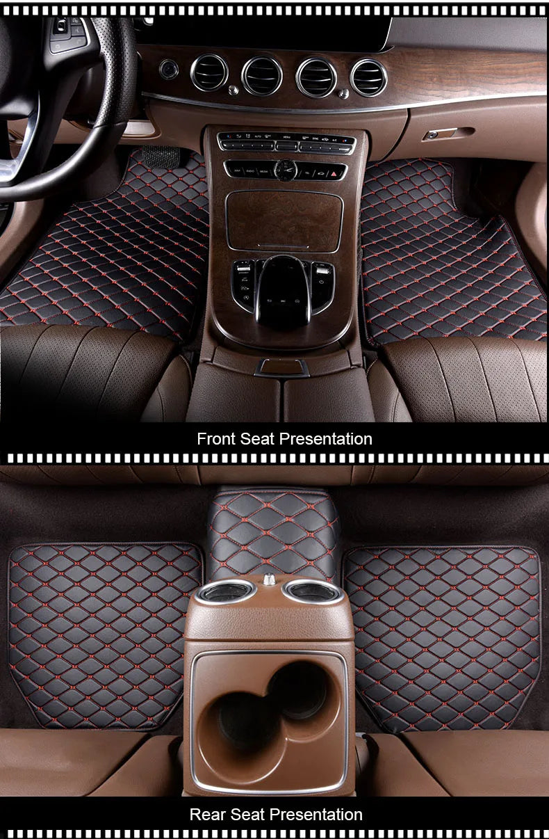 Alfombrillas de coche de cuero sintético impermeables